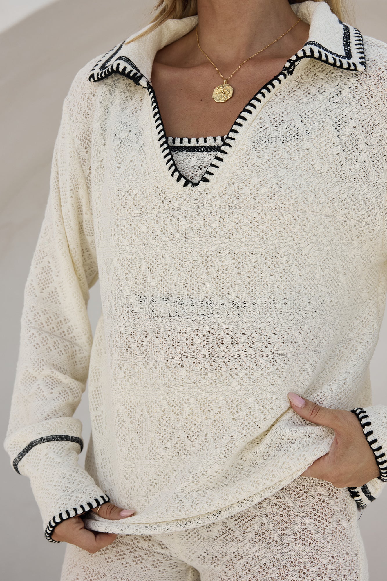 Mermaid Tales Long Sleeve Top Cream