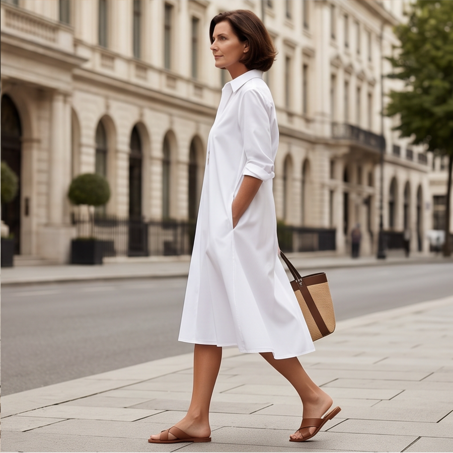 Sarah - Sophisticated Silk Midi Dress