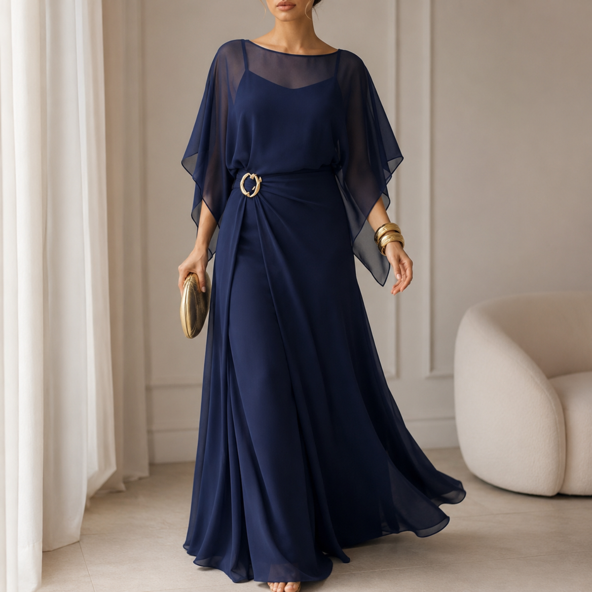 Hermione™ Jumpsuit Set with a Sheer Overlay