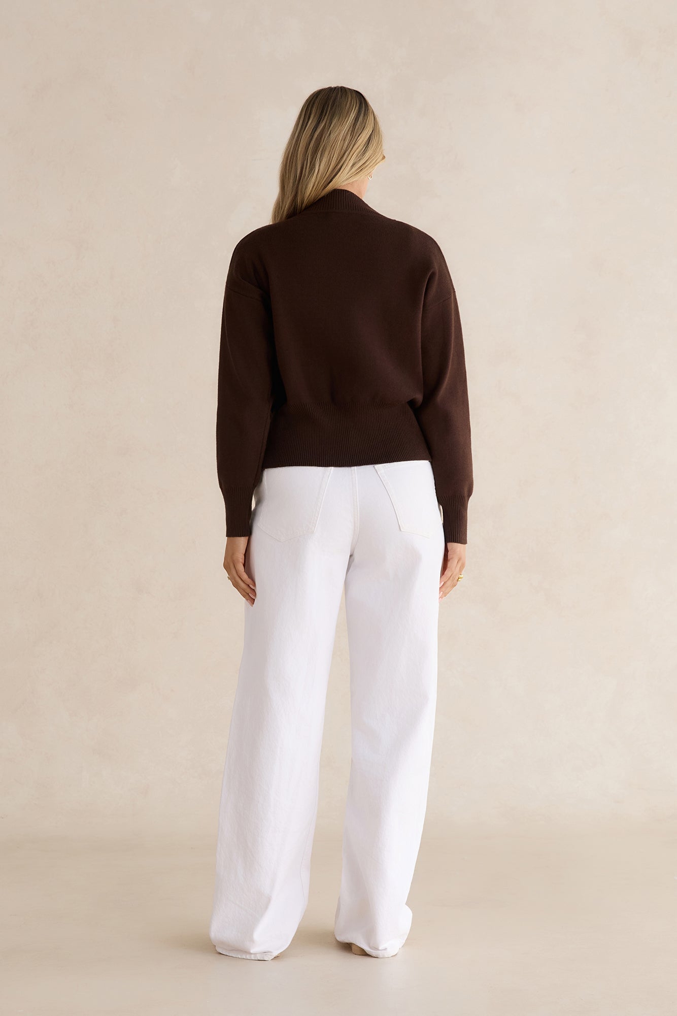 Morning Rituals Zip Cardigan Coffee