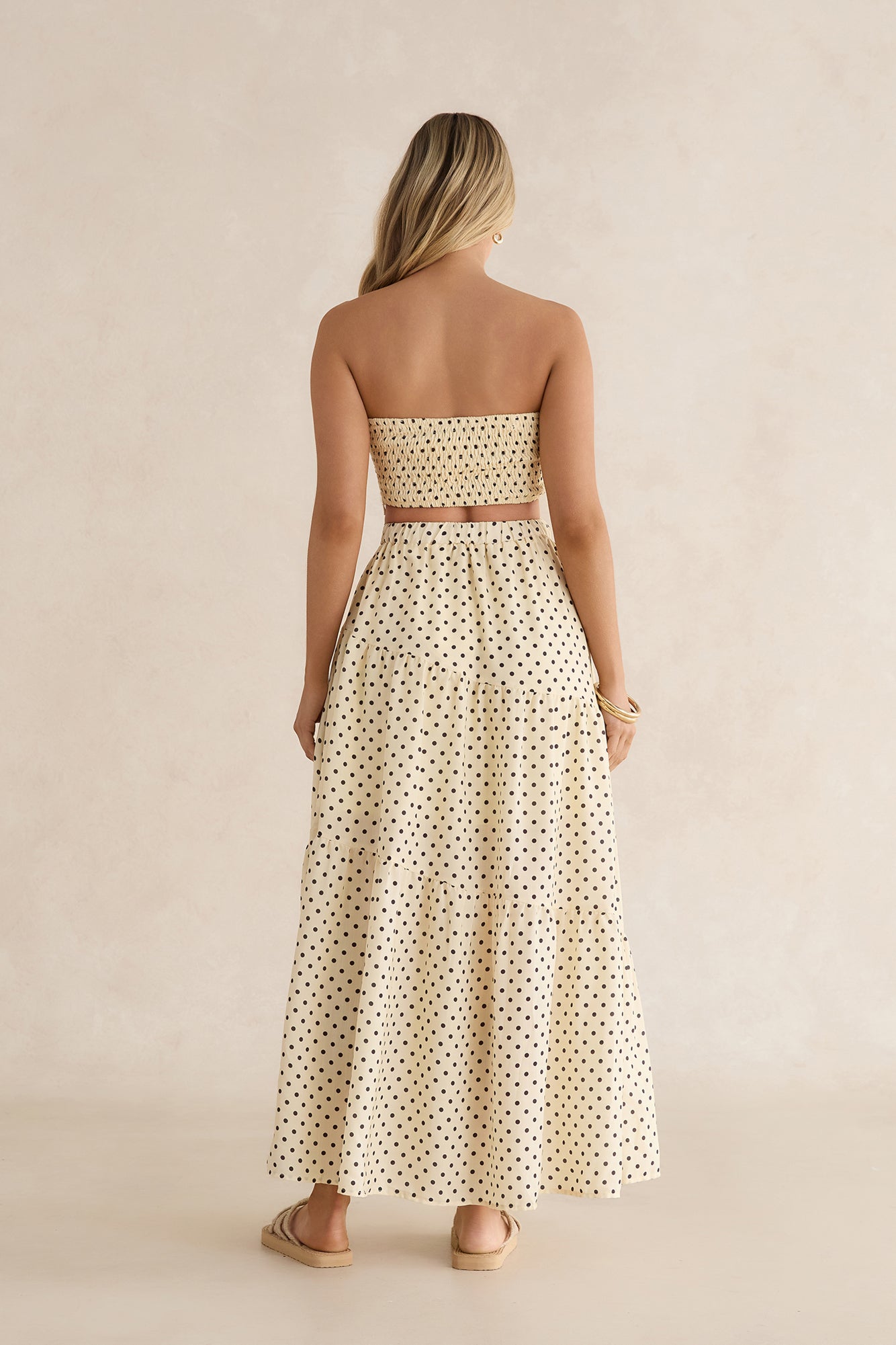 Shimmering Sands Polka Dot Maxi Skirt Yellow
