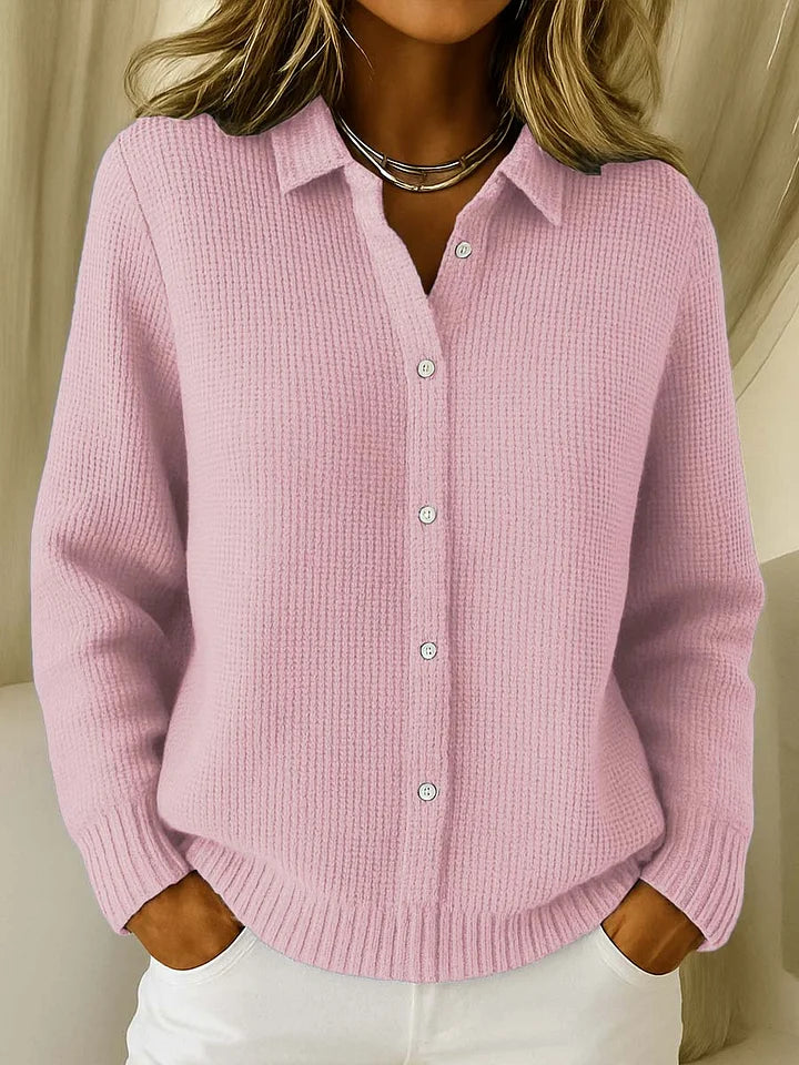 Nivra™ | Textured Collared Knit Jumper