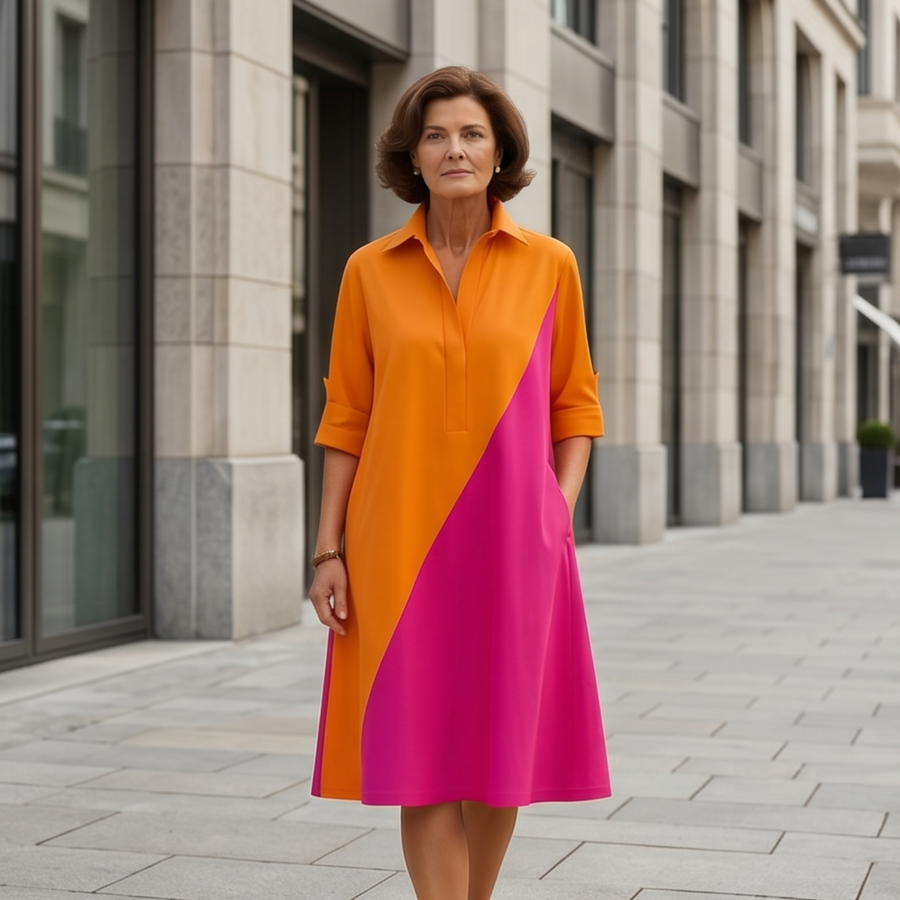 Sabrina - Stylish Cotton Midi Dress
