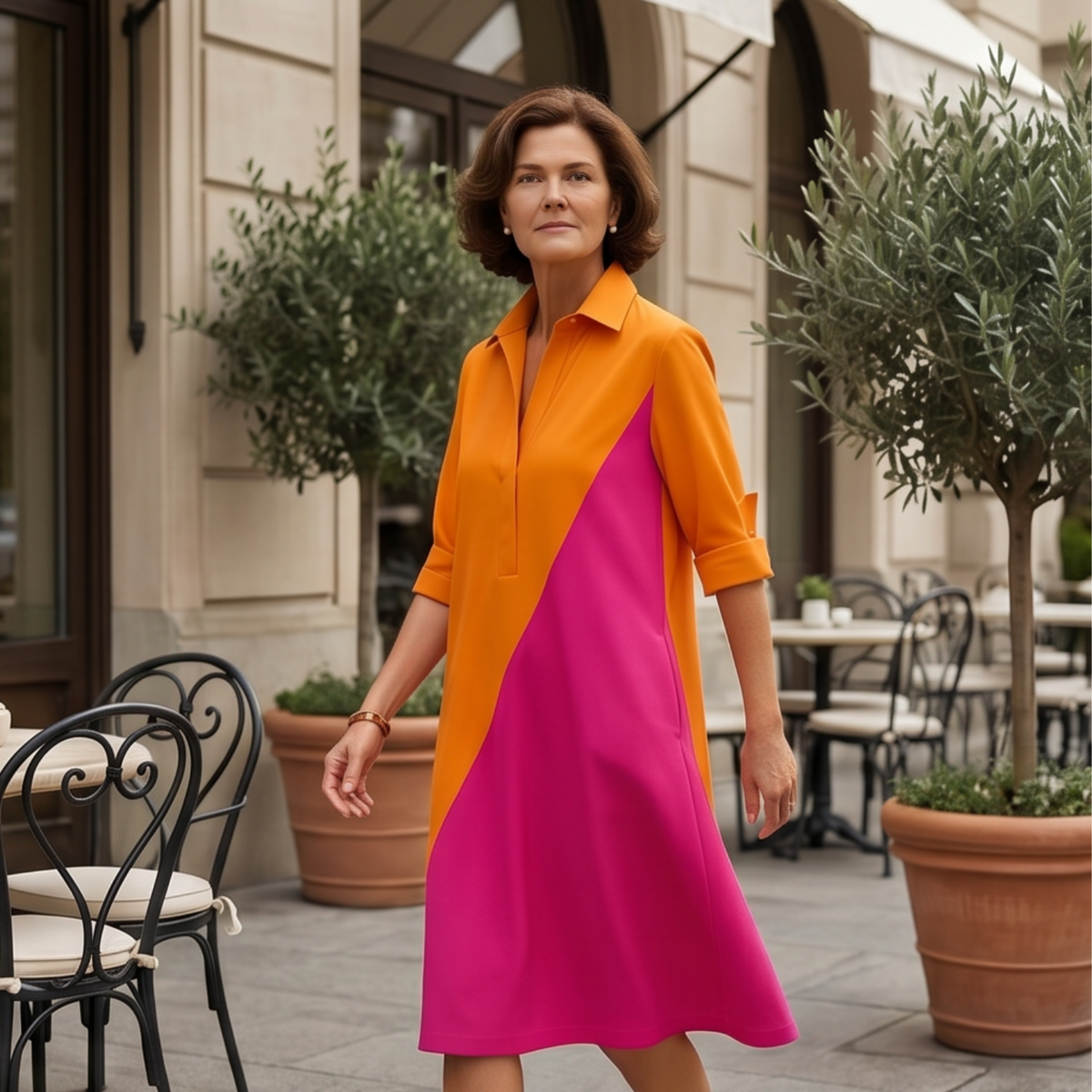 Sabrina - Stylish Cotton Midi Dress