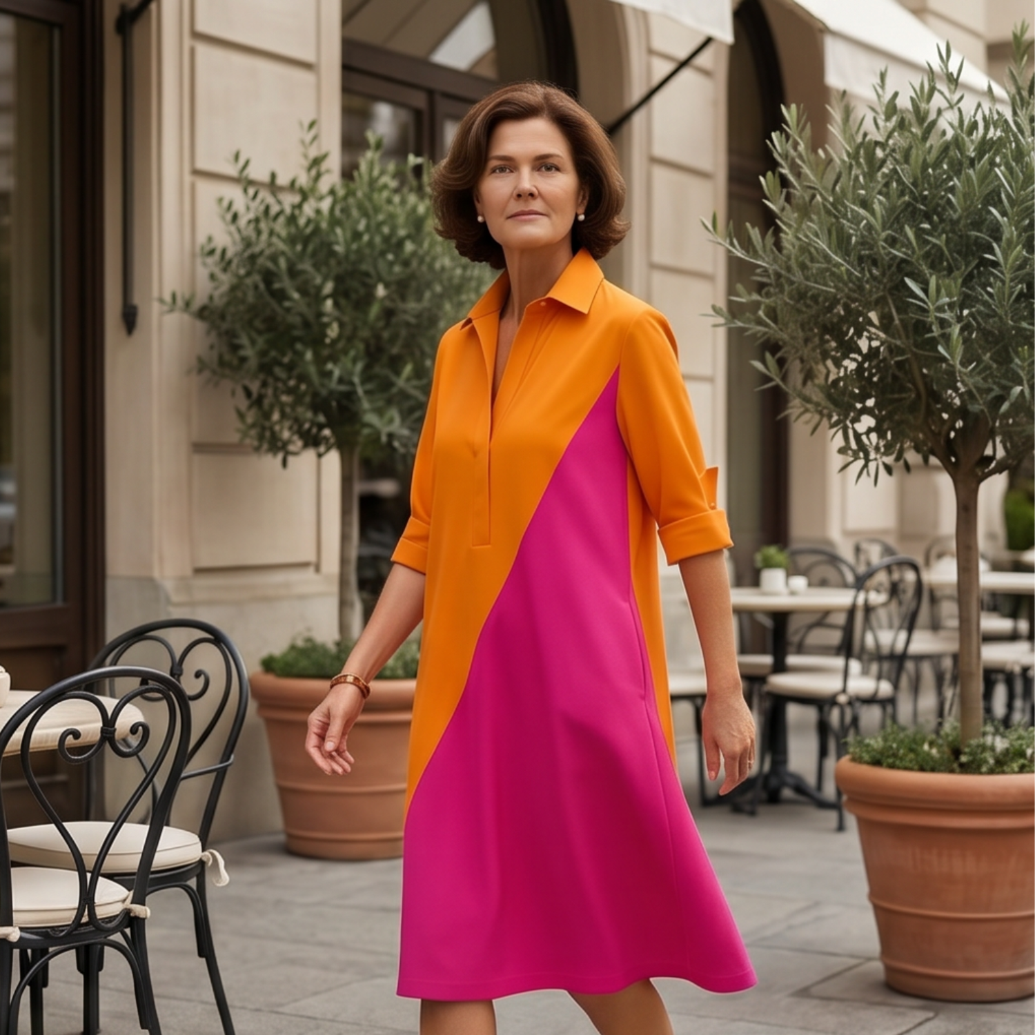 Sabrina - Stylish Cotton Midi Dress