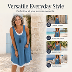 Casual Loose Sleeveless Fake Two Piece Tank Dress