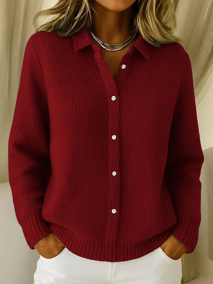 Nivra™ | Textured Collared Knit Jumper