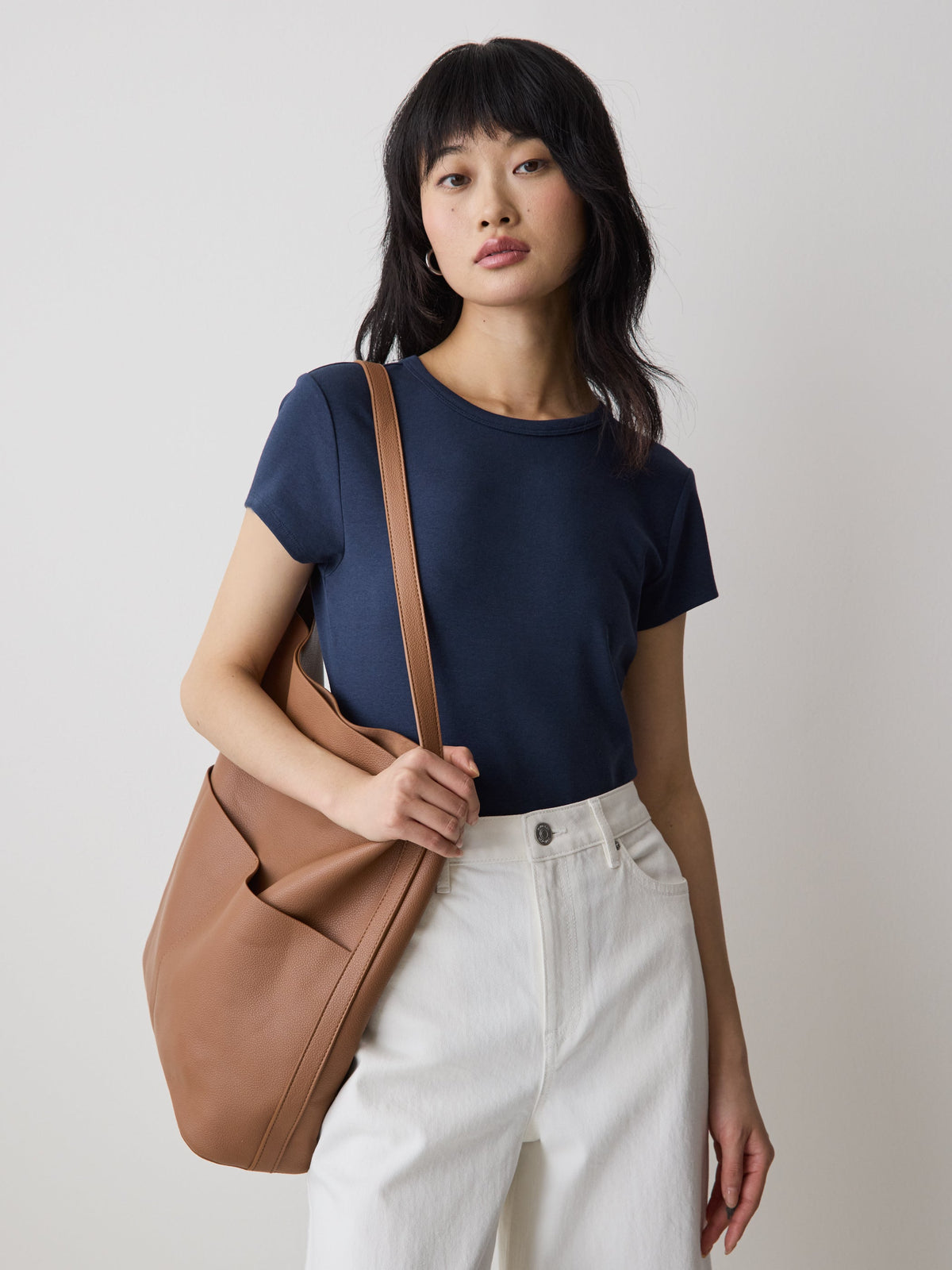 Short-Sleeve Crew-Neck Ribbed Tee