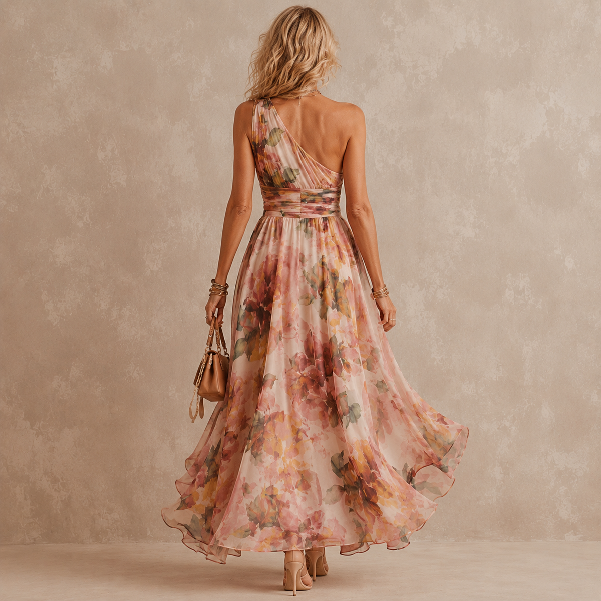 Beatrice | One-Shoulder Chiffon Dress
