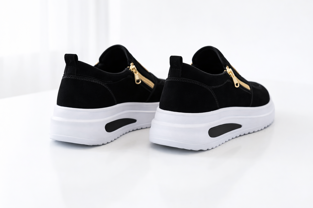 Ashley -  Luxe Zip Sneakers.