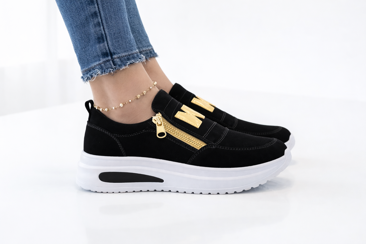 Ashley -  Luxe Zip Sneakers.