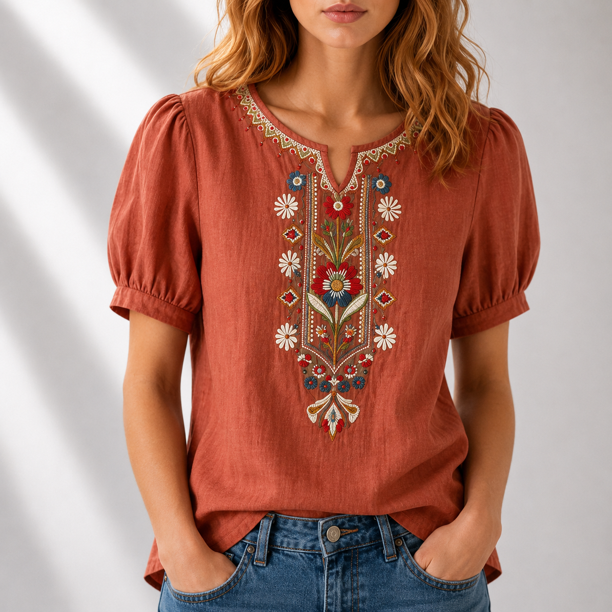 Celeste™ | Elegant Embroidered Blouse