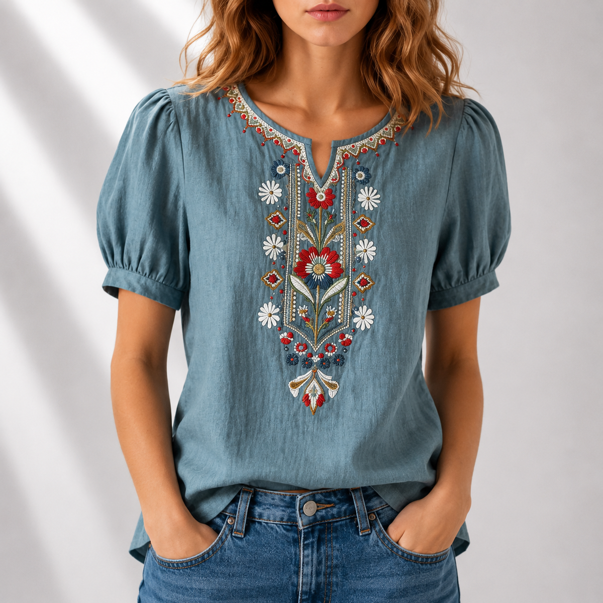 Celeste™ | Elegant Embroidered Blouse
