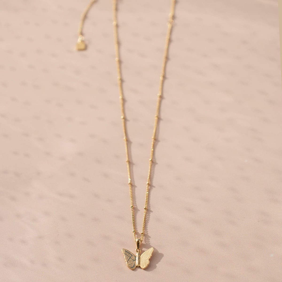 Gold Butterfly Pendant Necklace