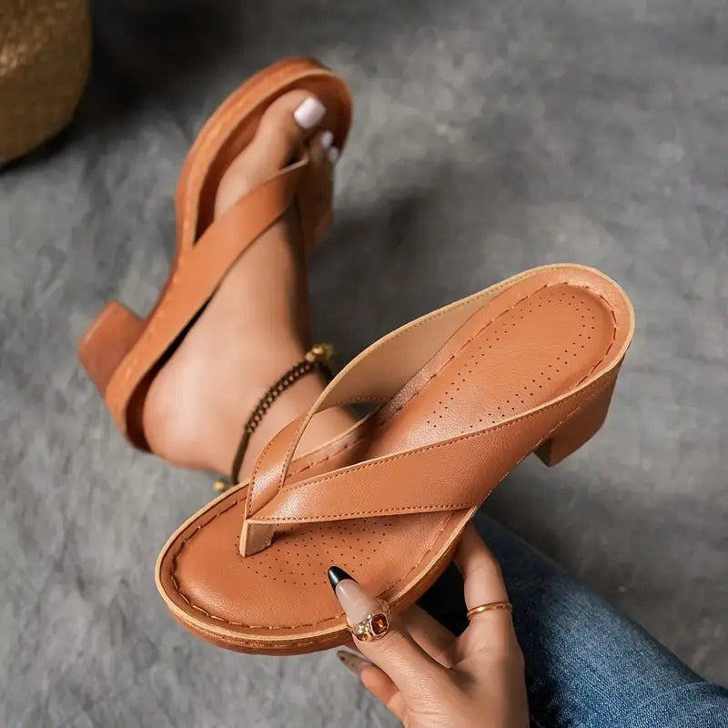 Mila – Comfort Thong Heel Sandals