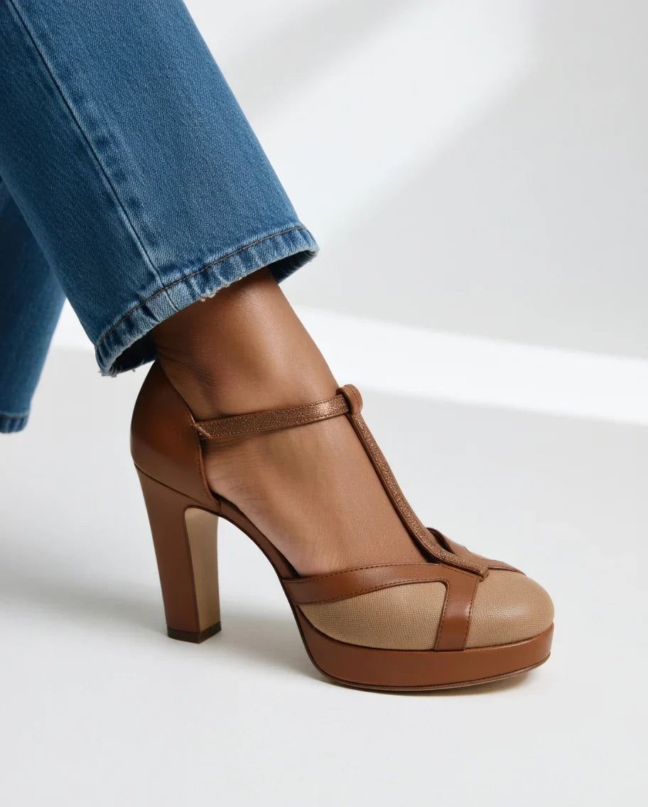 Kelly – Vintage Two-Tone Platform Heels