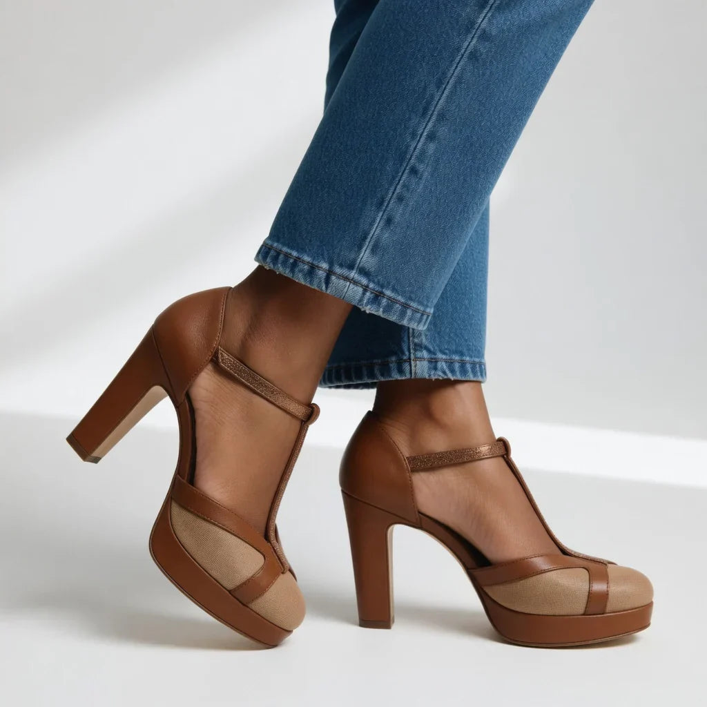 Kelly – Vintage Two-Tone Platform Heels