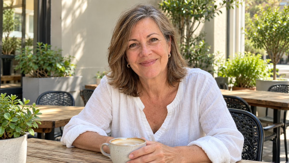Me, enjoying a quiet morning coffee in Brisbane.