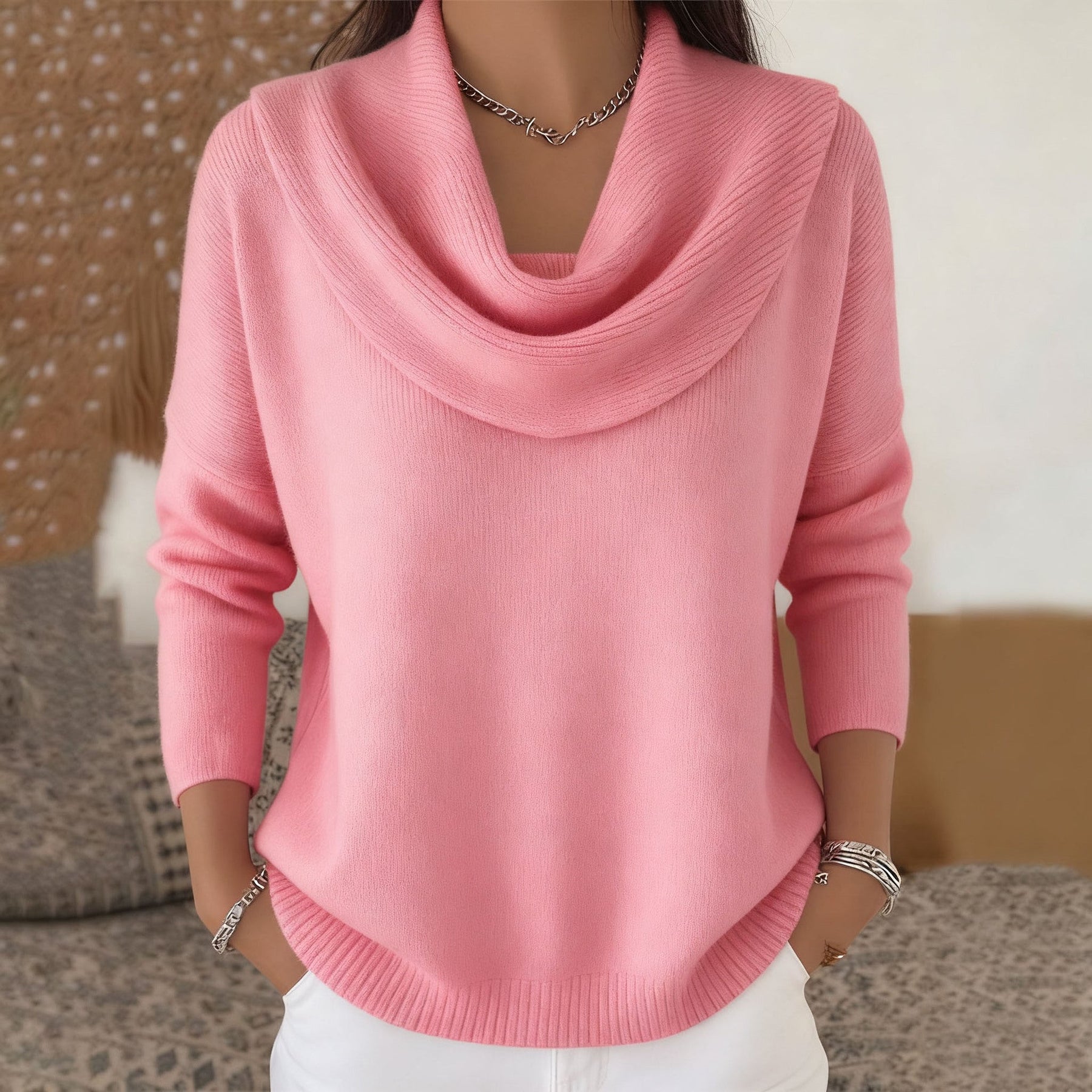Celeste | Draped Collar Sweater
