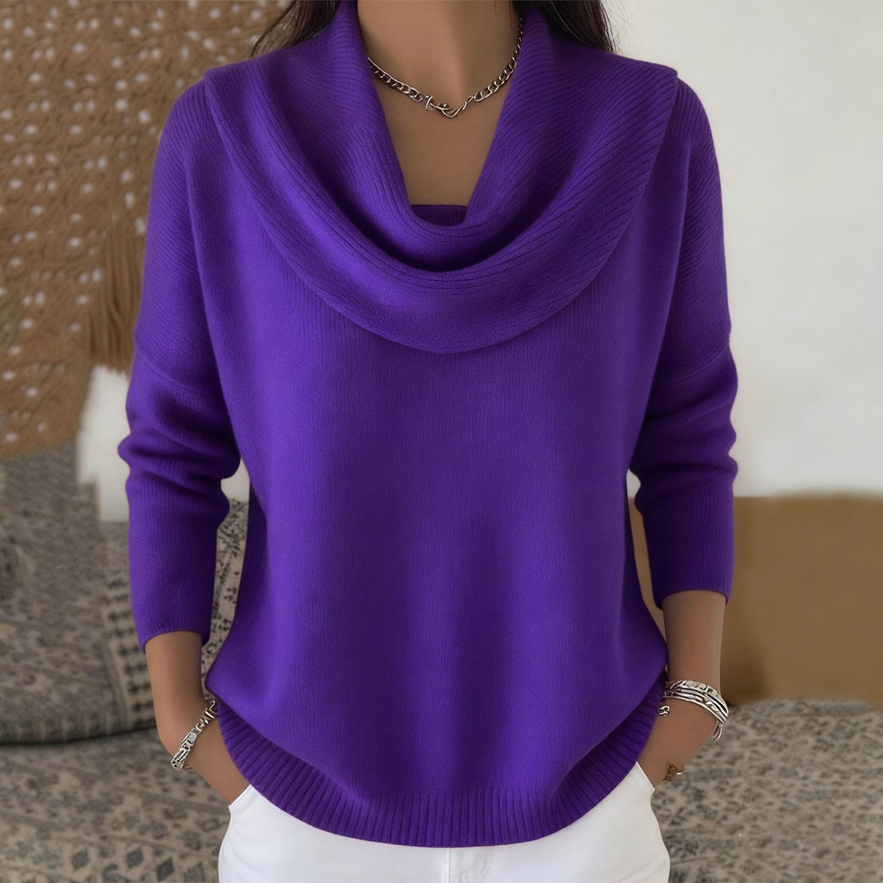 Celeste | Draped Collar Sweater