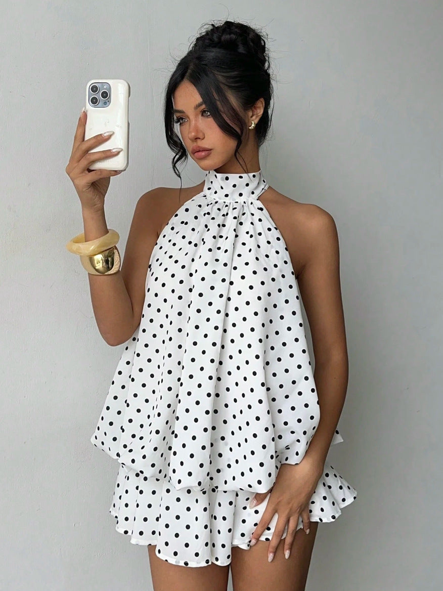 Halter Tie-Back Fit & Flare Mini Dress