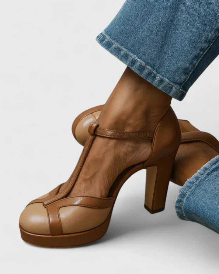 Kelly – Vintage Two-Tone Platform Heels