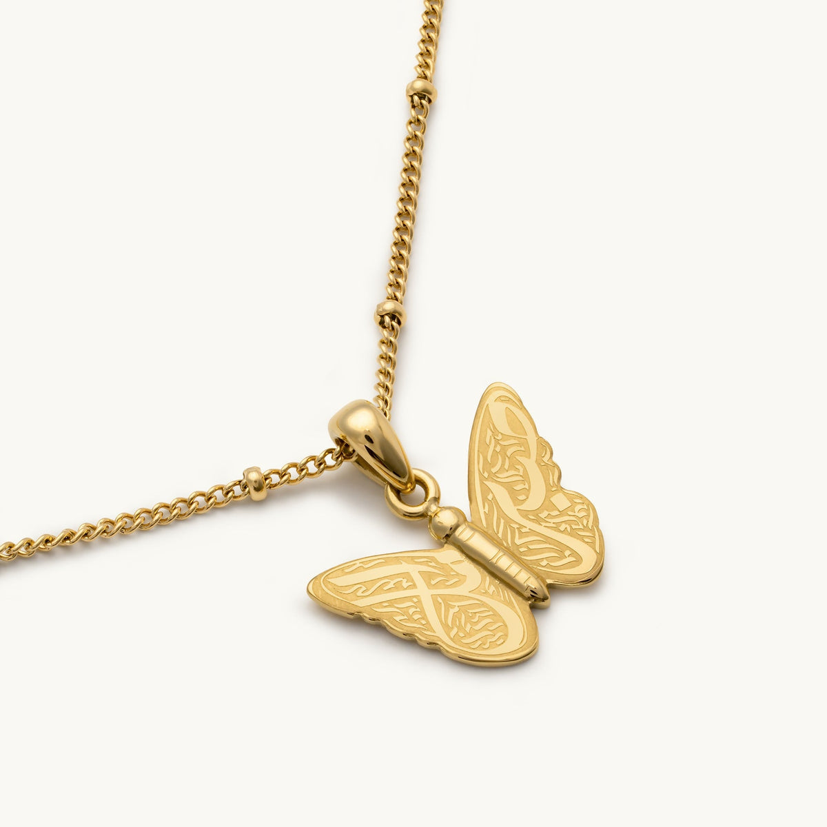 Gold Butterfly Pendant Necklace