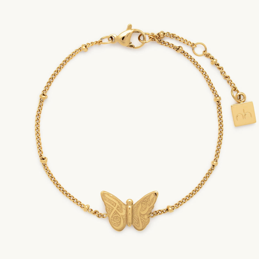 Gold Butterfly Charm Bracelet