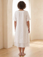 Cressida | Layered Short Sleeve Midi Dress