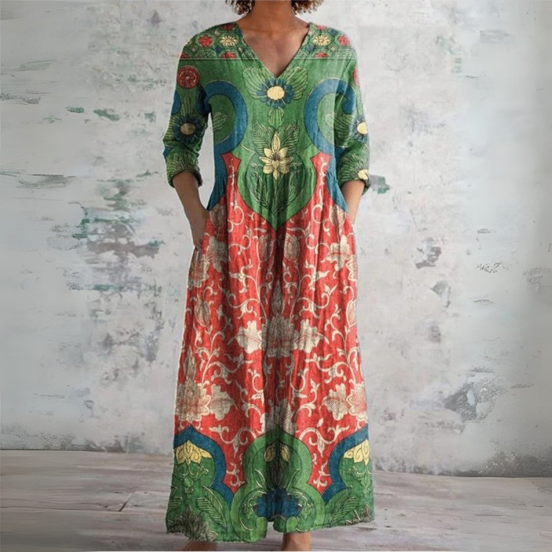 Emma | Linen boho maxi dress