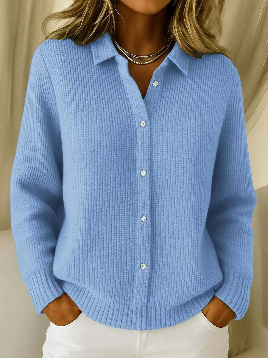Nivra™ | Textured Collared Knit Jumper