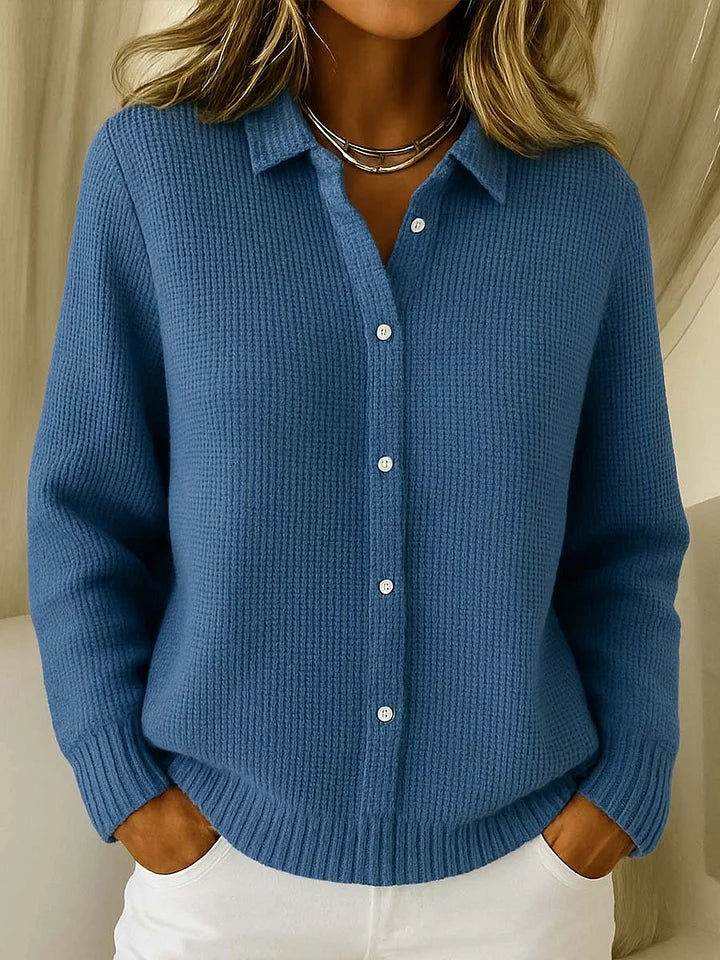 Nivra™ | Textured Collared Knit Jumper