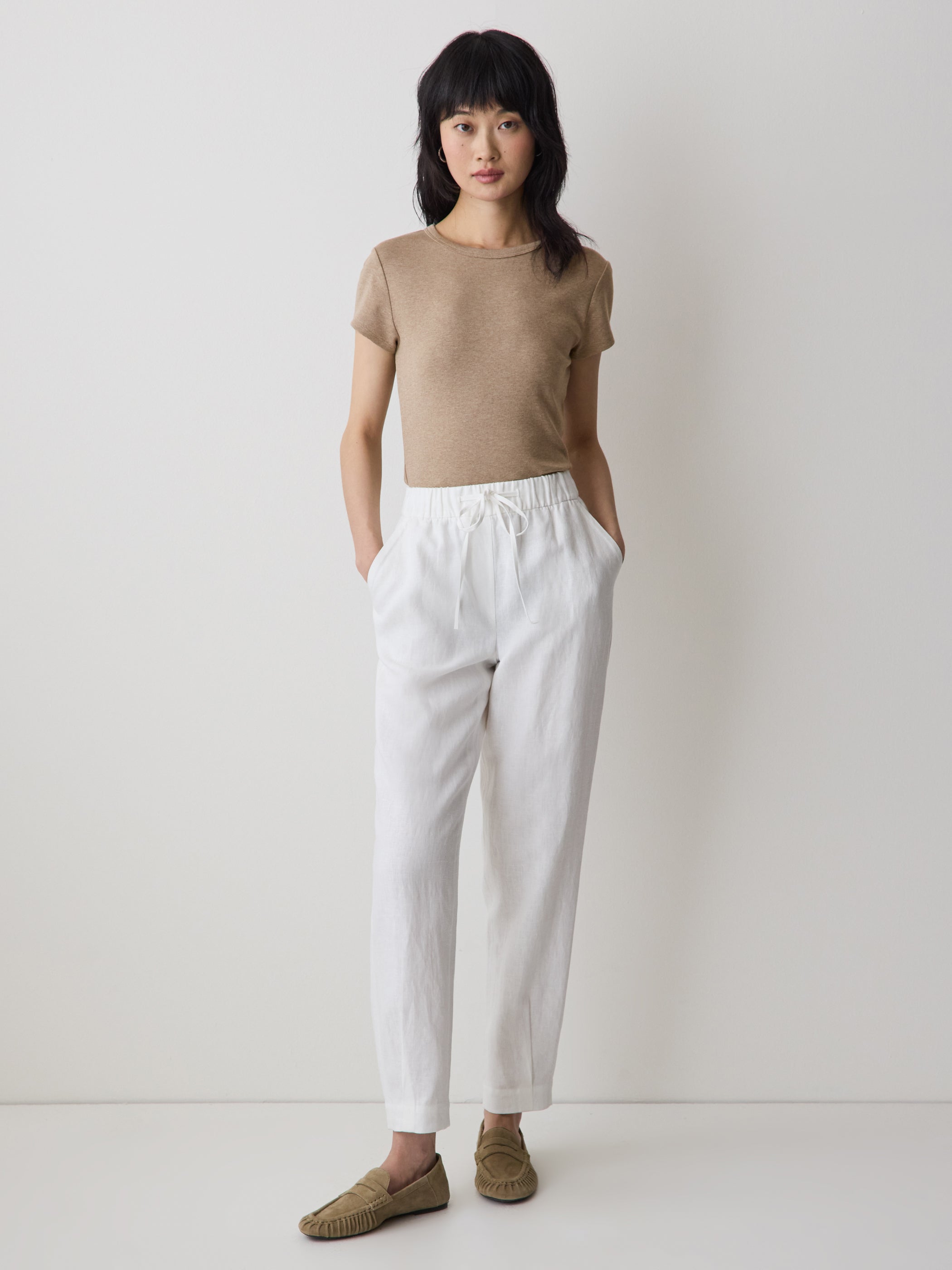 Short-Sleeve Crew-Neck Ribbed Tee